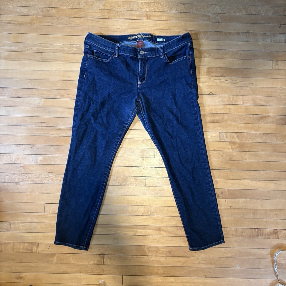 Arizona Jean Co Womens Skinny Jeans Size 15 Dark Wash Stretch Denim Low Rise